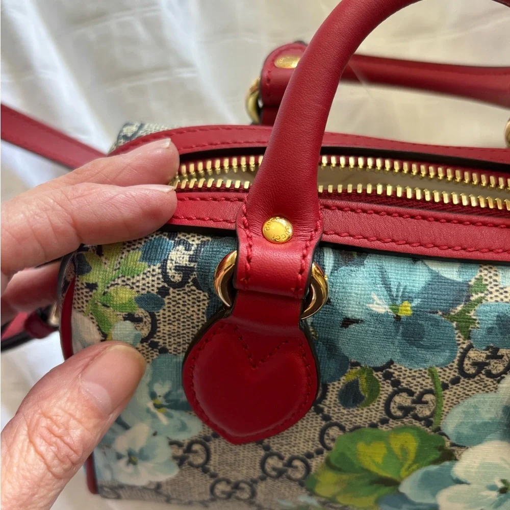 Gucci Blooms Floral Canvas and Red Leather Women's Mini Bag Brand New - Picture 5 of 8